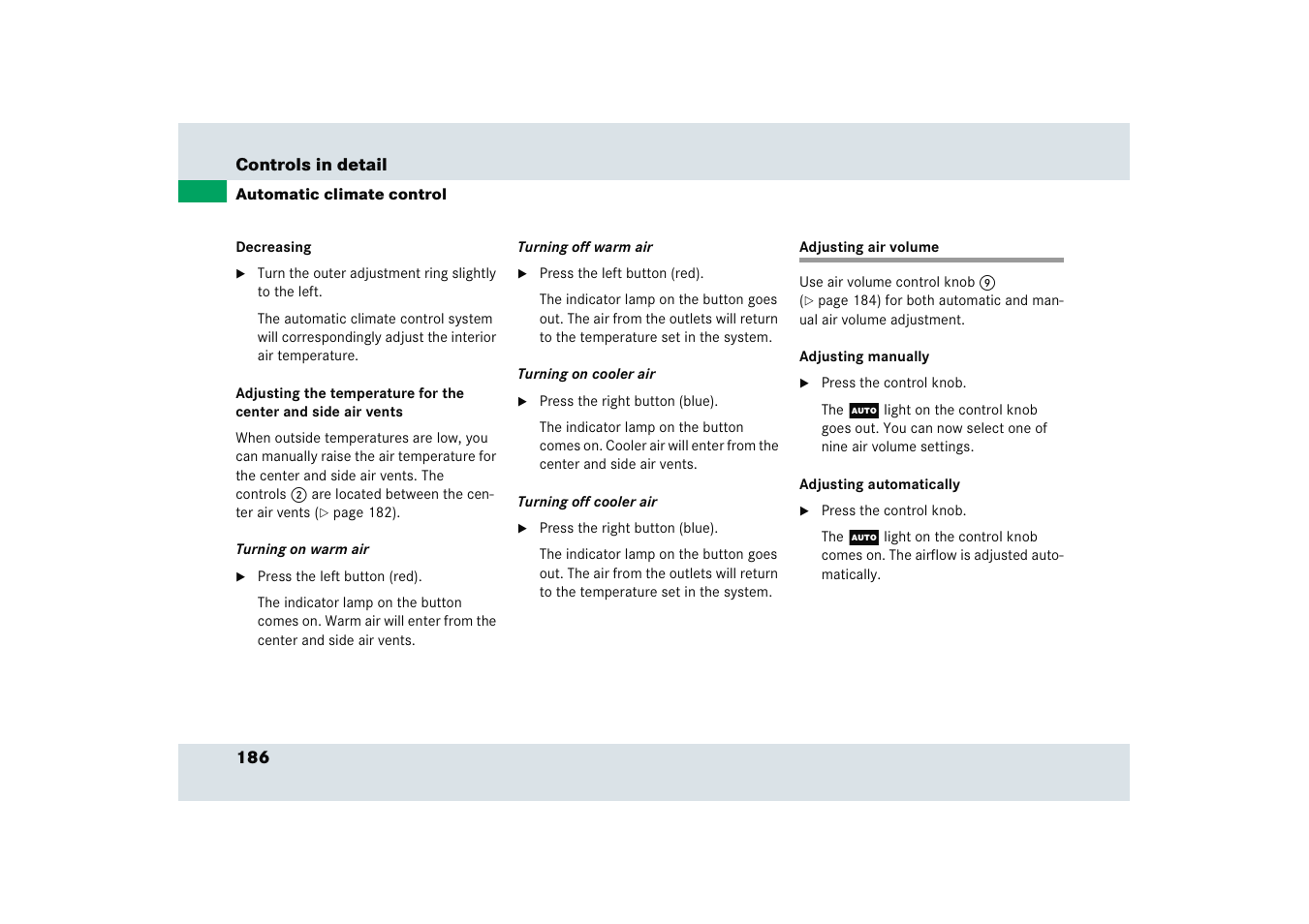 Mercedes-Benz SLR-Class 2005 User Manual | Page 187 / 417