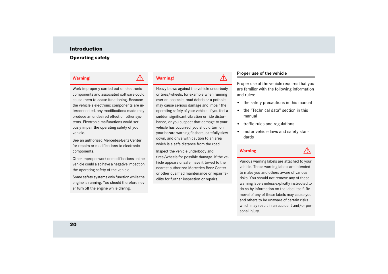Mercedes-Benz SLR-Class 2005 User Manual | Page 21 / 417