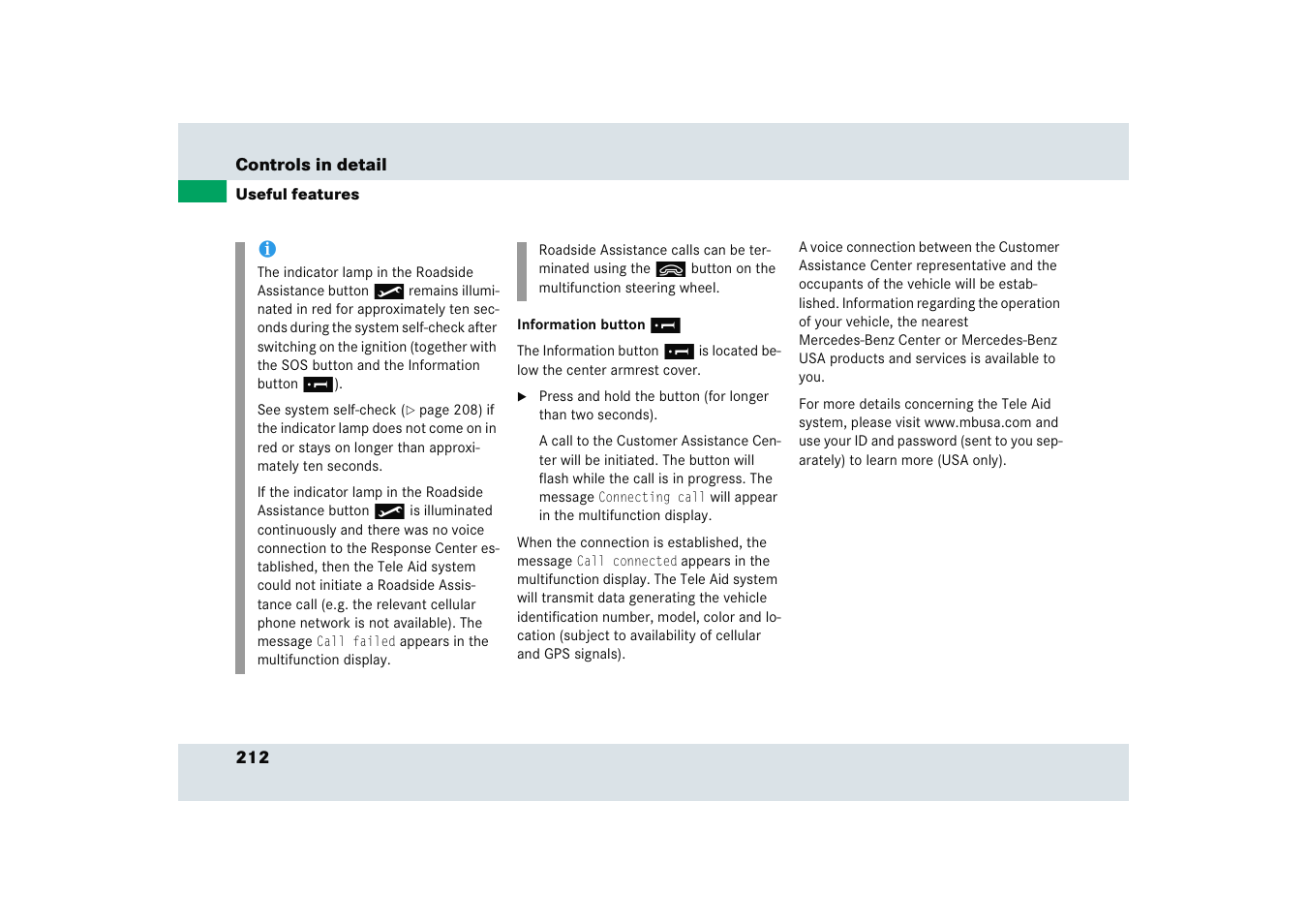 Mercedes-Benz SLR-Class 2005 User Manual | Page 213 / 417