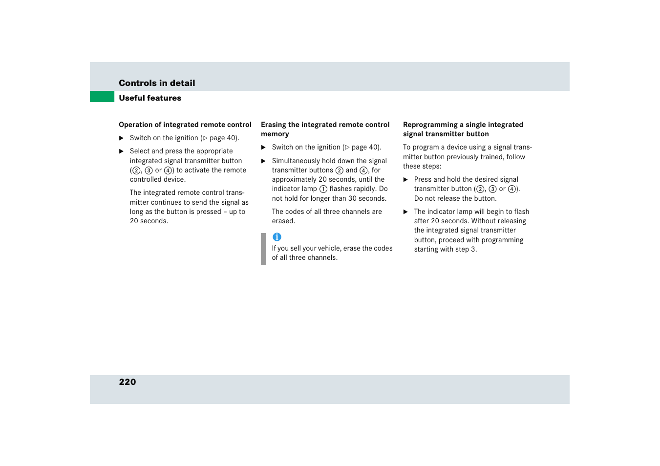 Mercedes-Benz SLR-Class 2005 User Manual | Page 221 / 417