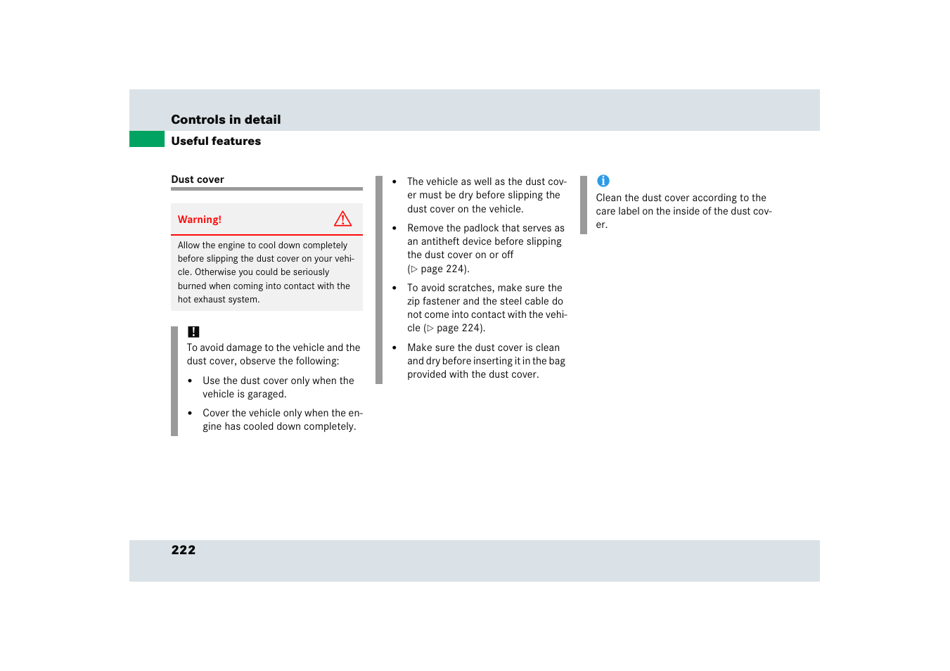 Mercedes-Benz SLR-Class 2005 User Manual | Page 223 / 417