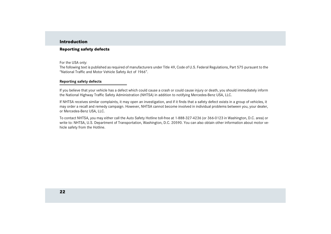 Mercedes-Benz SLR-Class 2005 User Manual | Page 23 / 417