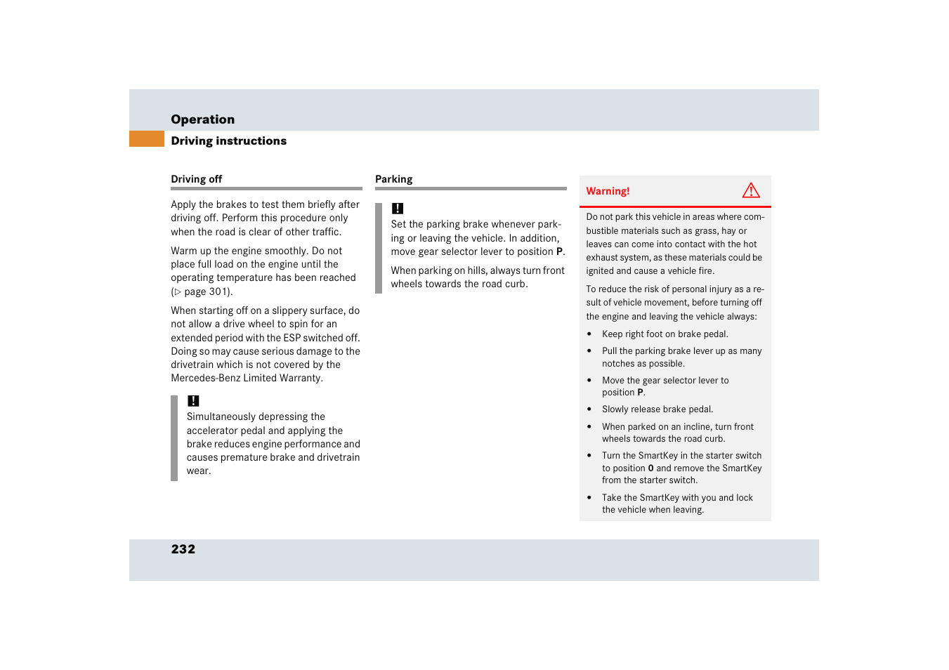Mercedes-Benz SLR-Class 2005 User Manual | Page 233 / 417
