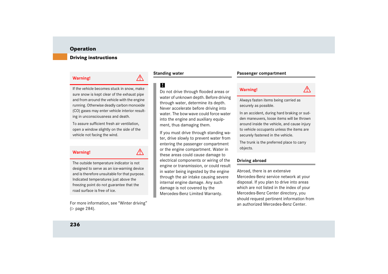 Mercedes-Benz SLR-Class 2005 User Manual | Page 237 / 417