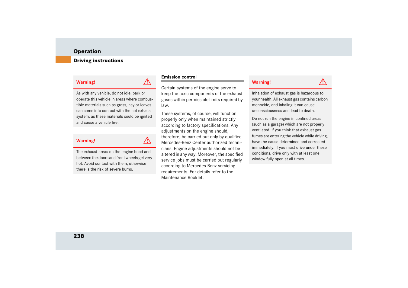 Mercedes-Benz SLR-Class 2005 User Manual | Page 239 / 417