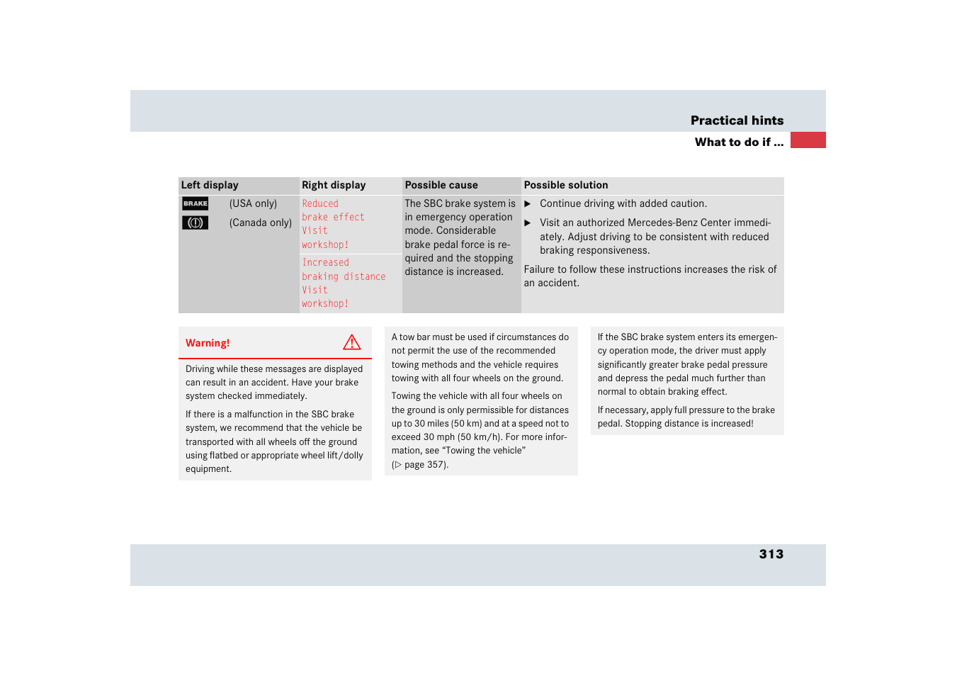Mercedes-Benz SLR-Class 2005 User Manual | Page 314 / 417