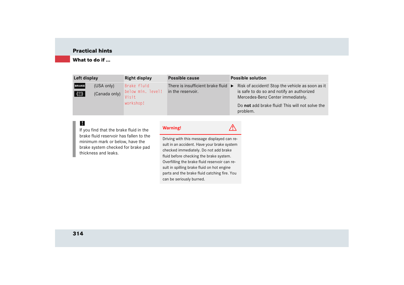 Mercedes-Benz SLR-Class 2005 User Manual | Page 315 / 417