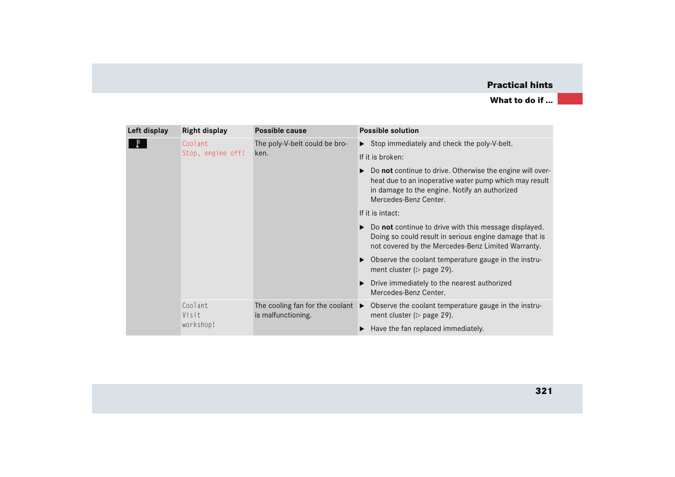 Mercedes-Benz SLR-Class 2005 User Manual | Page 322 / 417