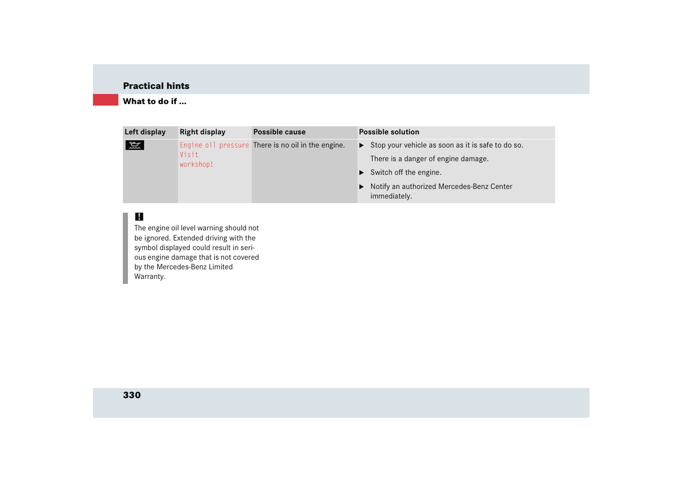 Mercedes-Benz SLR-Class 2005 User Manual | Page 331 / 417