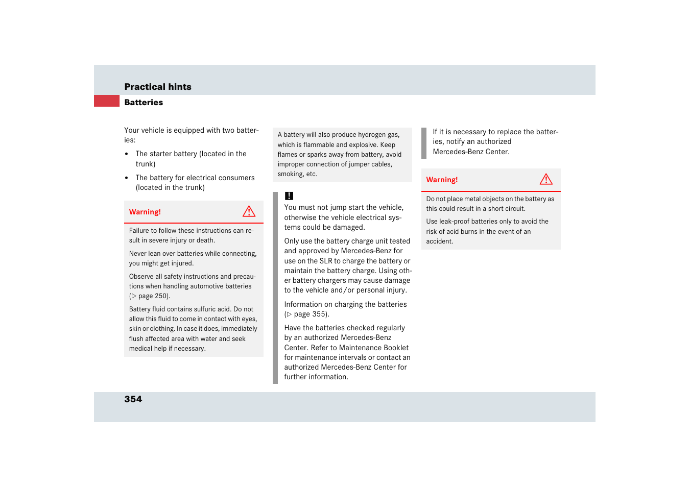 Mercedes-Benz SLR-Class 2005 User Manual | Page 355 / 417