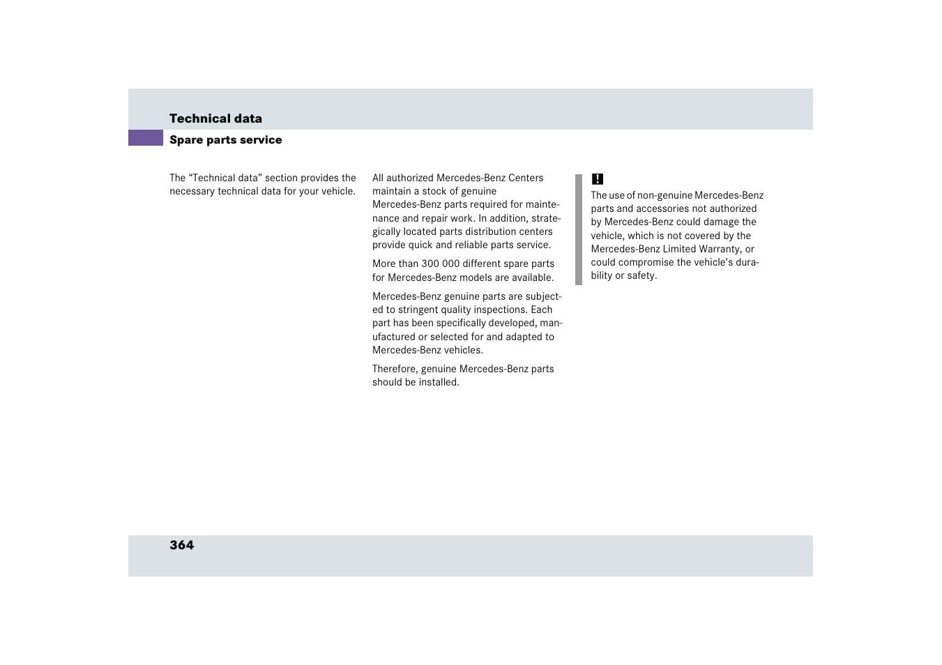 Mercedes-Benz SLR-Class 2005 User Manual | Page 365 / 417