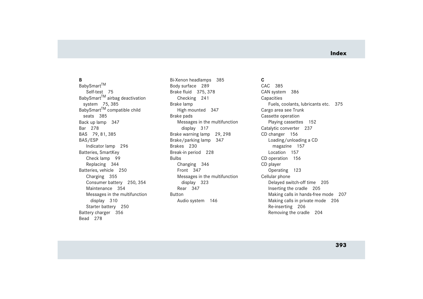 Mercedes-Benz SLR-Class 2005 User Manual | Page 394 / 417