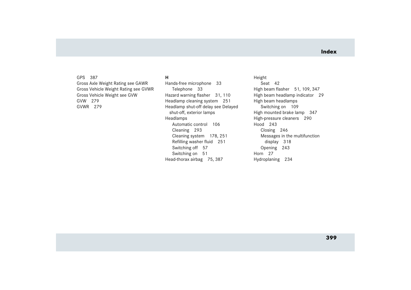 Mercedes-Benz SLR-Class 2005 User Manual | Page 400 / 417