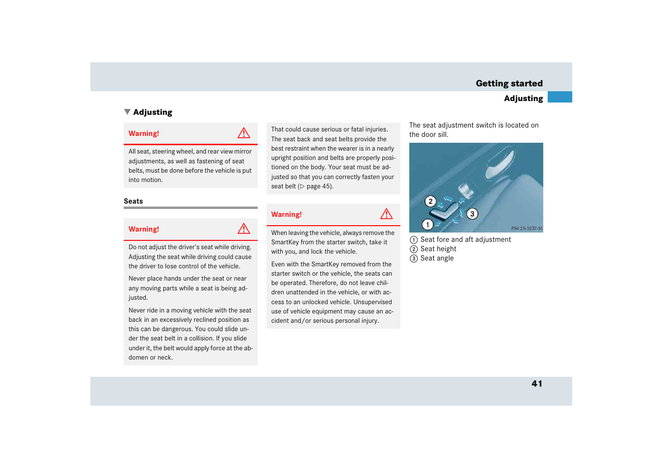 Mercedes-Benz SLR-Class 2005 User Manual | Page 42 / 417