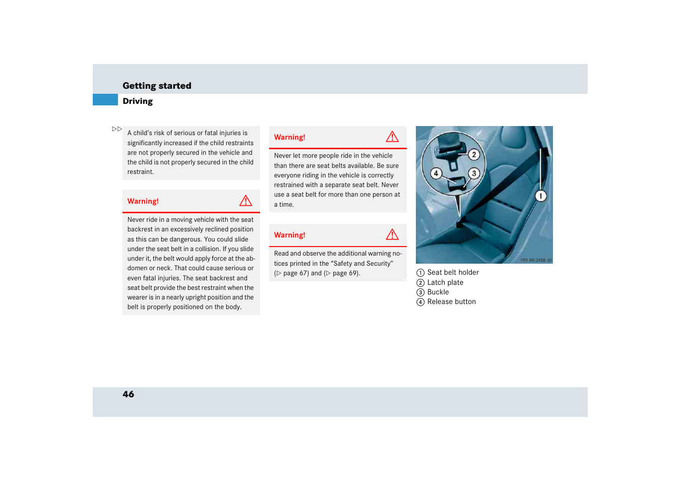 Mercedes-Benz SLR-Class 2005 User Manual | Page 47 / 417