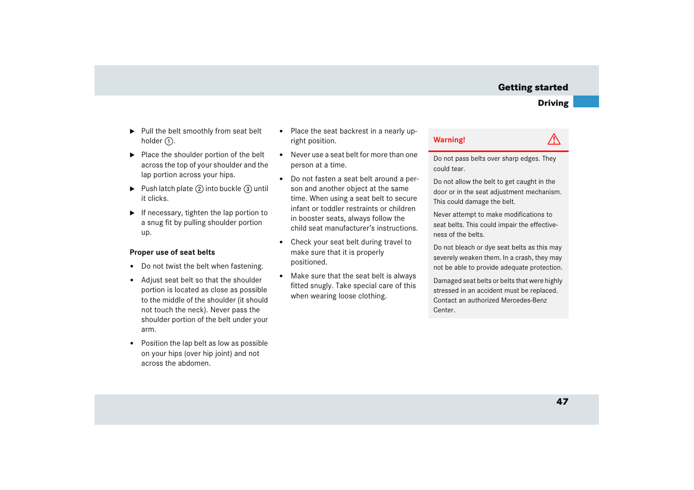 Mercedes-Benz SLR-Class 2005 User Manual | Page 48 / 417