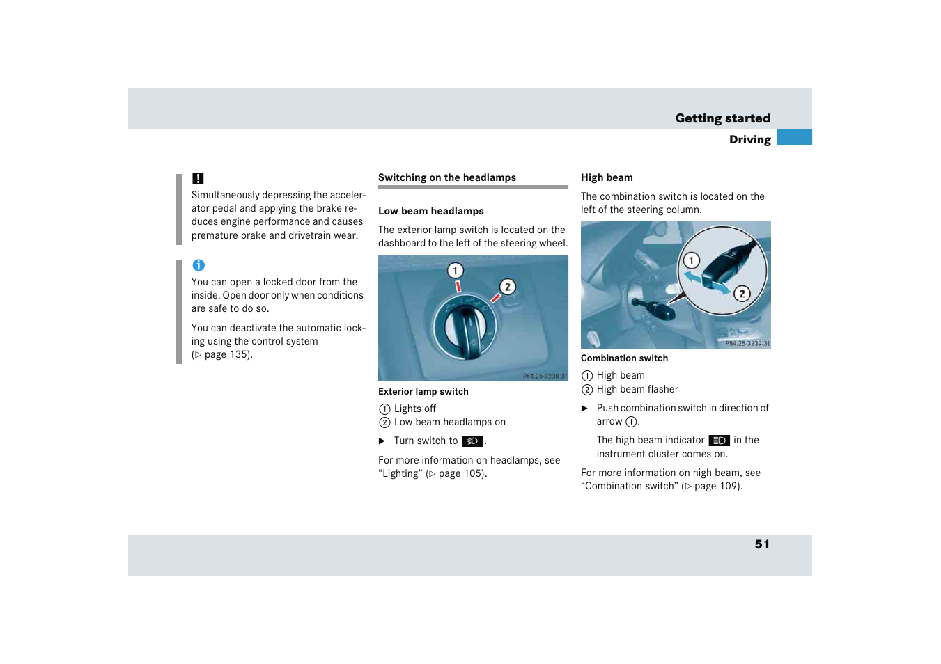 Mercedes-Benz SLR-Class 2005 User Manual | Page 52 / 417