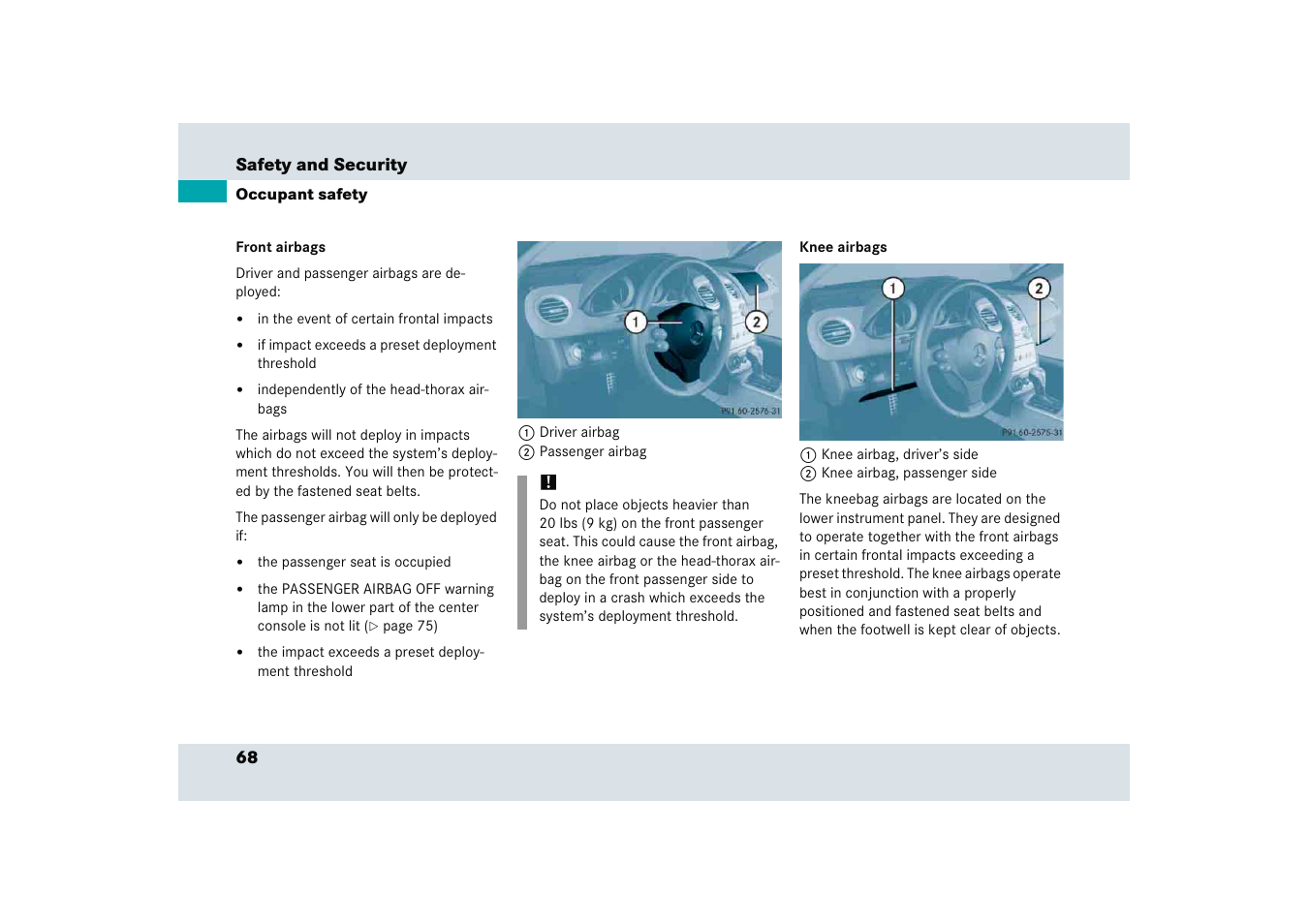 Mercedes-Benz SLR-Class 2005 User Manual | Page 69 / 417