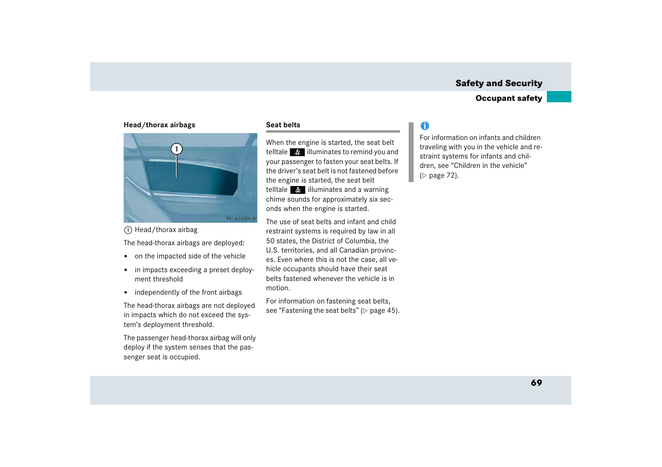 Mercedes-Benz SLR-Class 2005 User Manual | Page 70 / 417