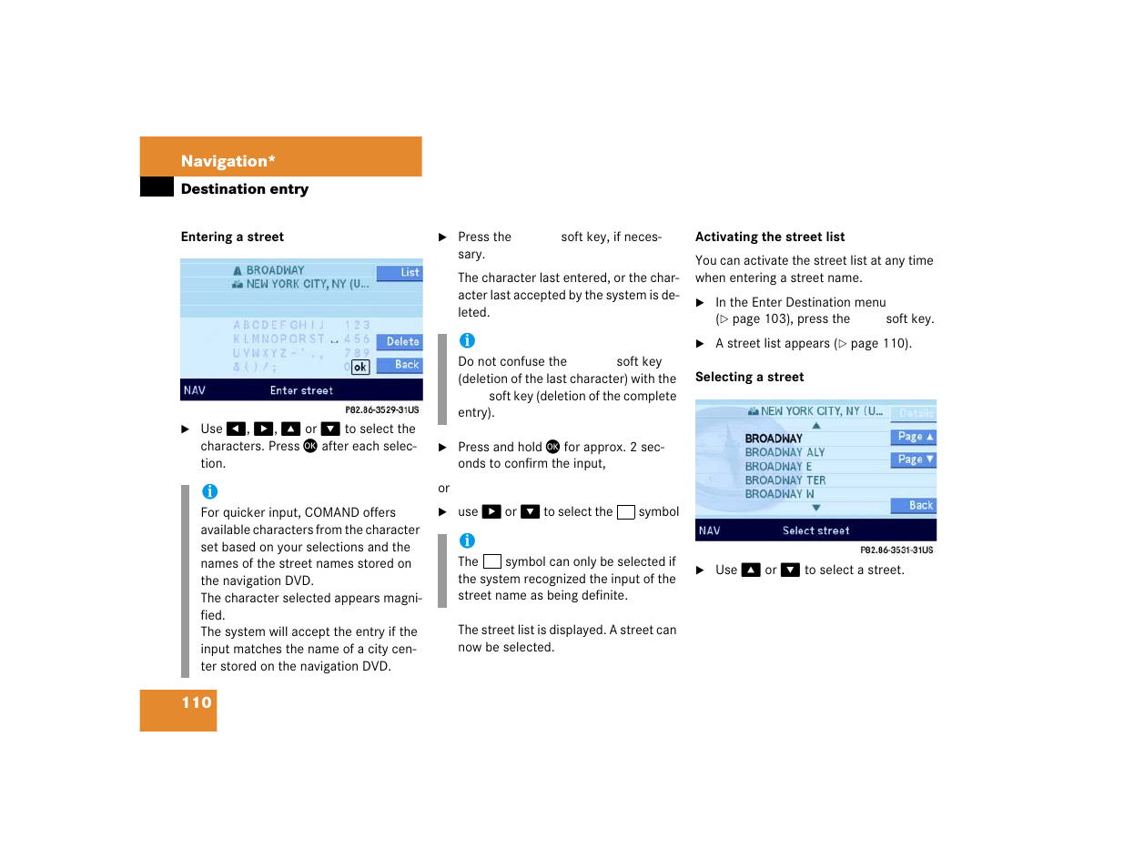 Mercedes-Benz E-Class 2004 COMAND Manual User Manual | Page 111 / 168