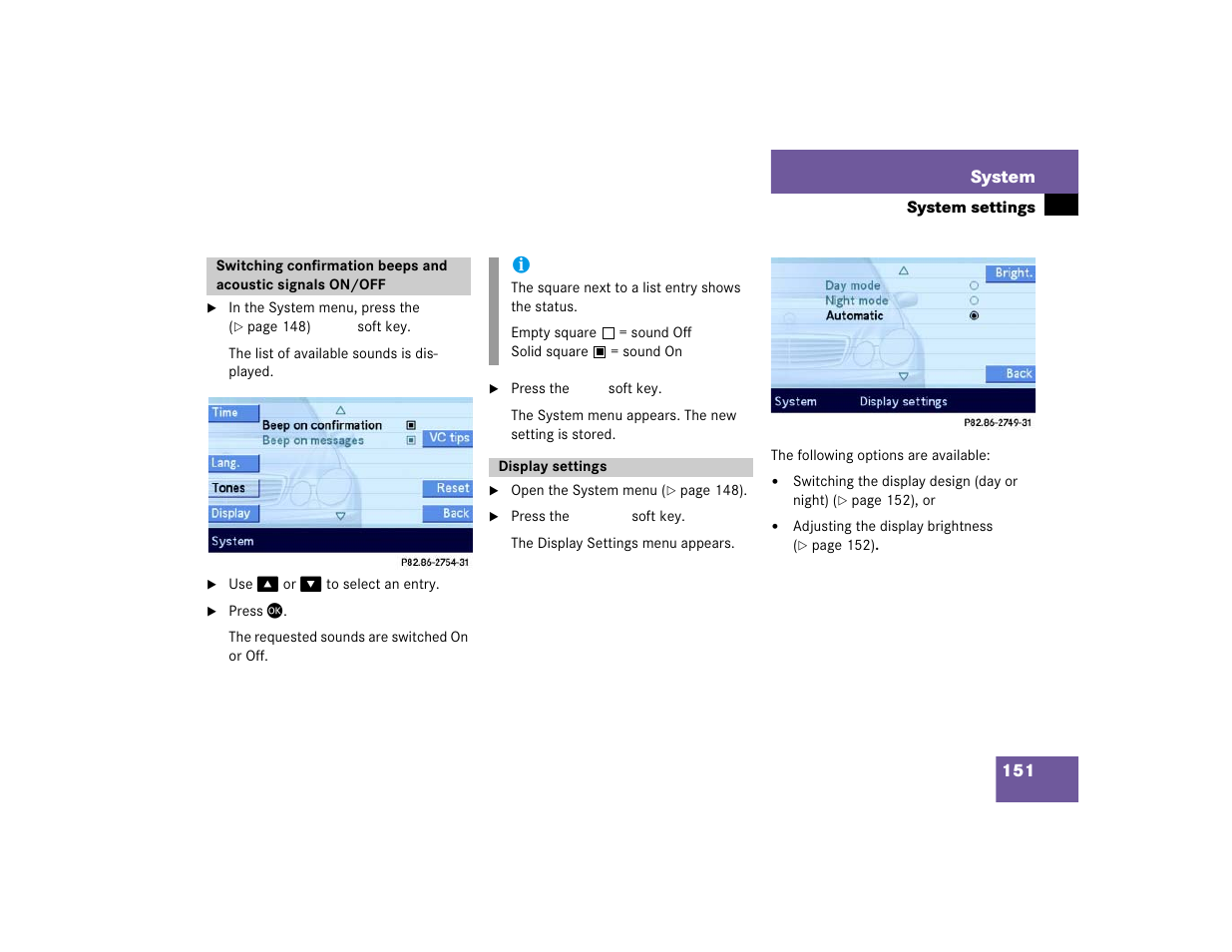 Mercedes-Benz E-Class 2004 COMAND Manual User Manual | Page 152 / 168