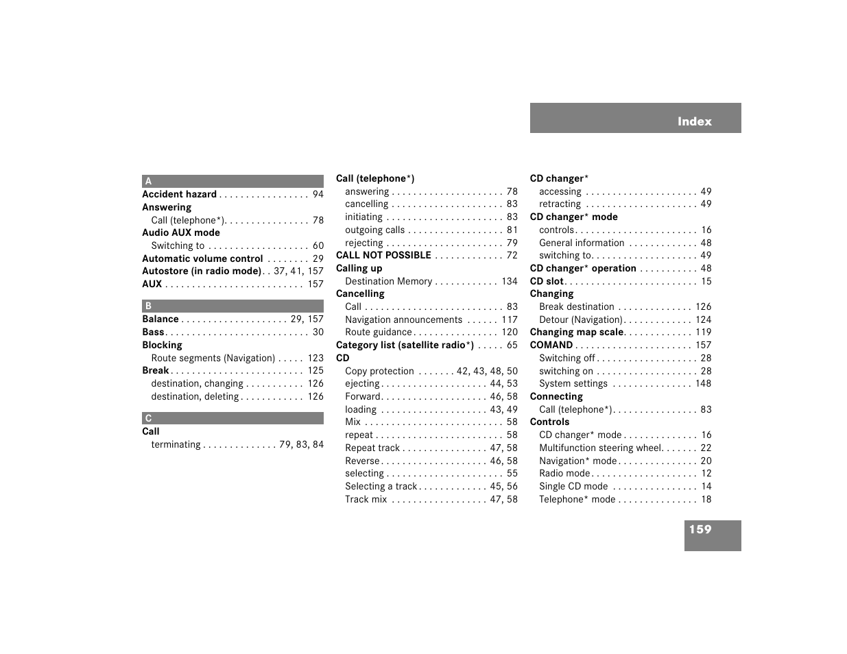 Mercedes-Benz E-Class 2004 COMAND Manual User Manual | Page 160 / 168