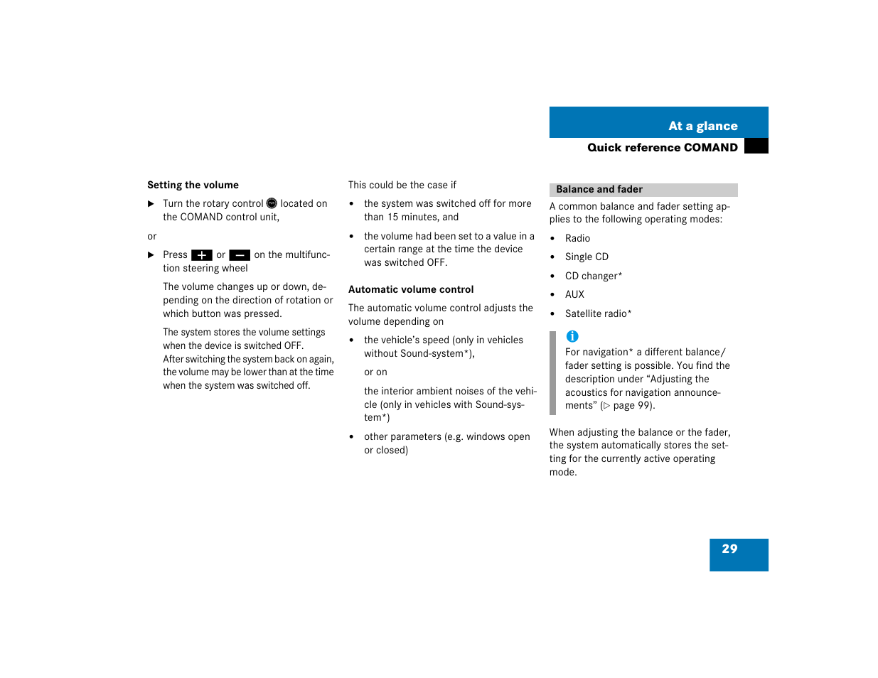 Mercedes-Benz E-Class 2004 COMAND Manual User Manual | Page 30 / 168