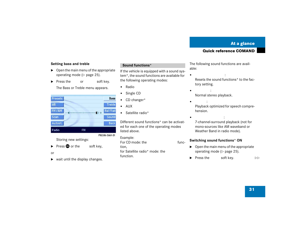 31 at a glance | Mercedes-Benz E-Class 2004 COMAND Manual User Manual | Page 32 / 168