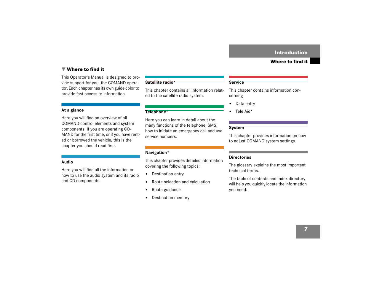 Mercedes-Benz E-Class 2004 COMAND Manual User Manual | Page 8 / 168