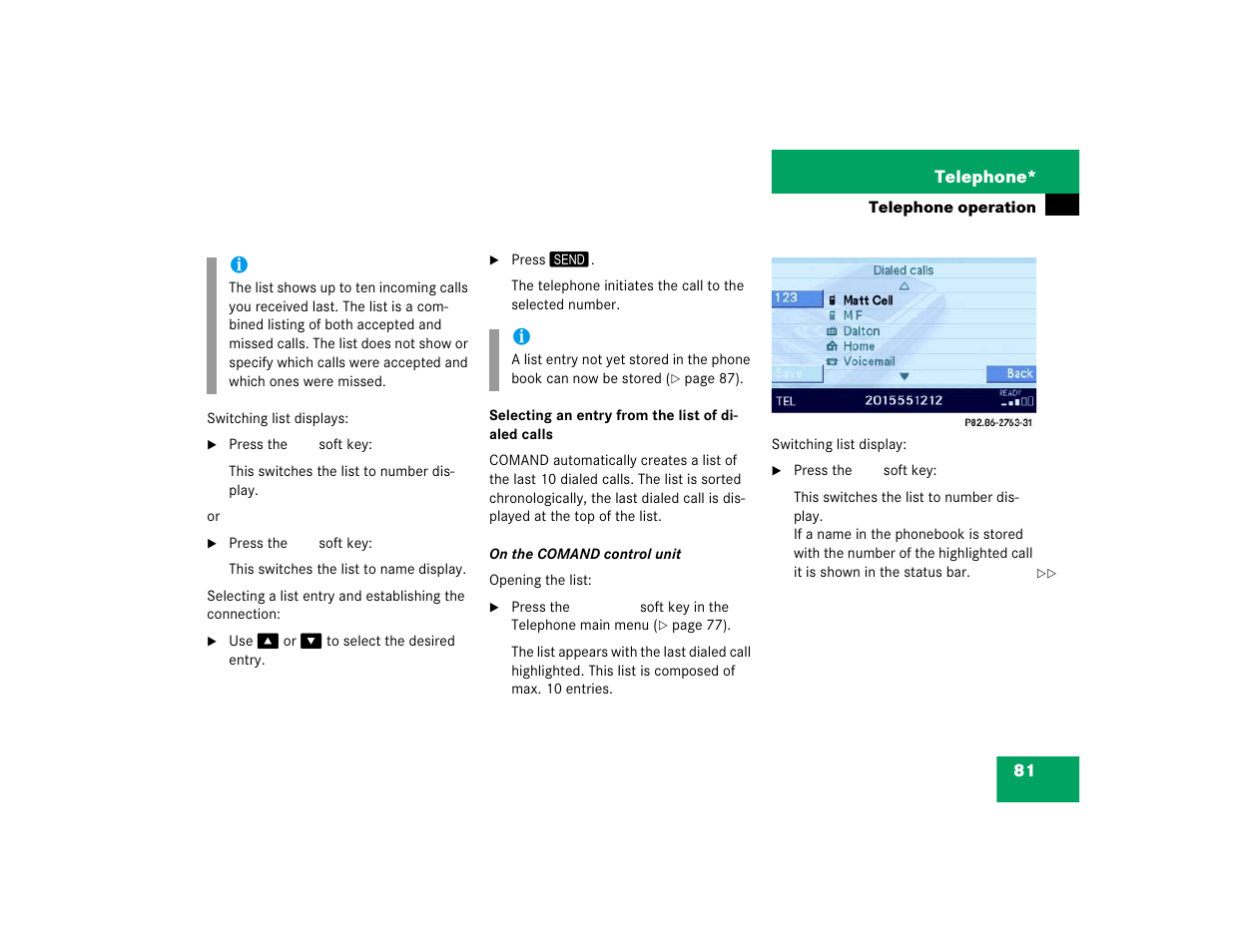 Mercedes-Benz E-Class 2004 COMAND Manual User Manual | Page 82 / 168