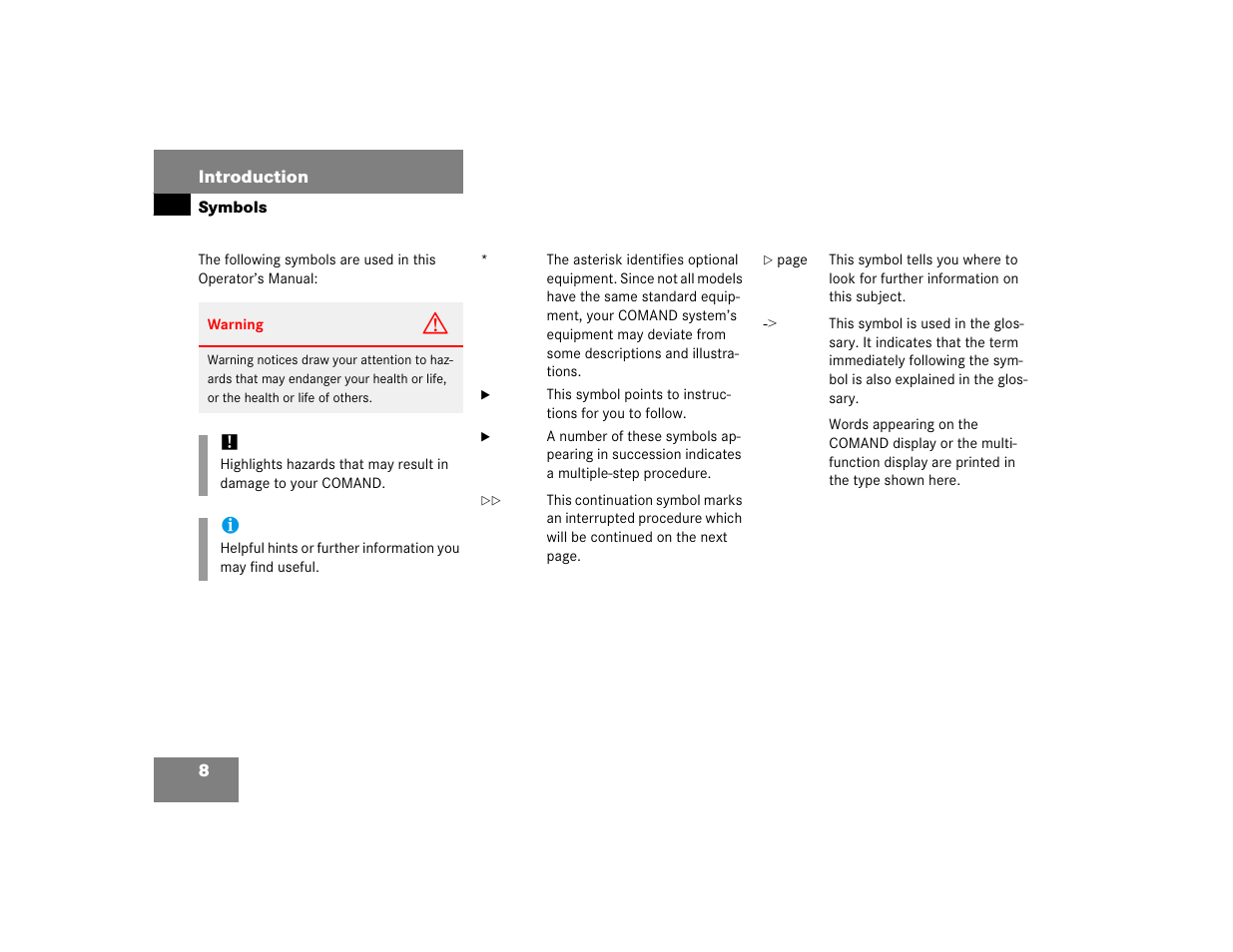 Mercedes-Benz E-Class 2004 COMAND Manual User Manual | Page 9 / 168