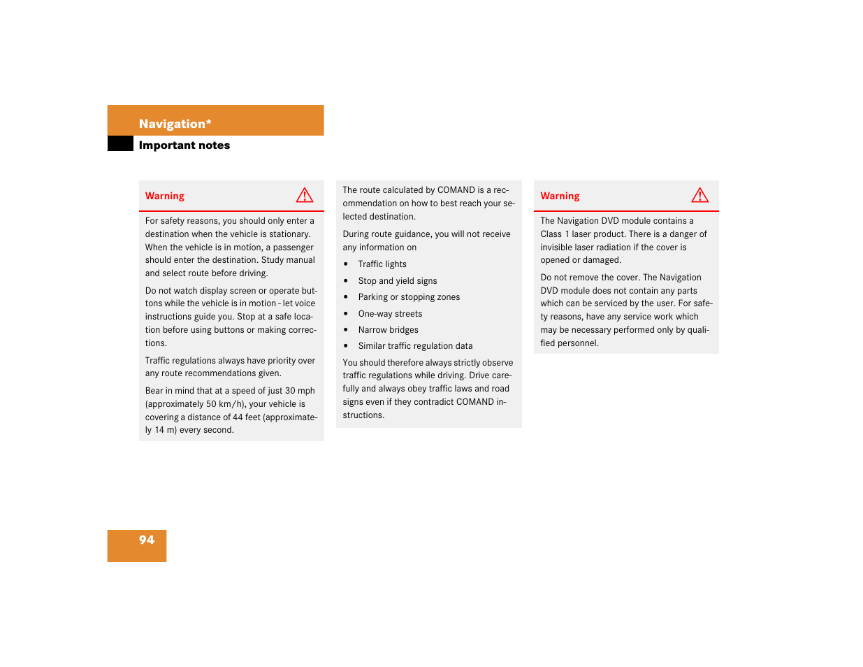 Mercedes-Benz E-Class 2004 COMAND Manual User Manual | Page 95 / 168