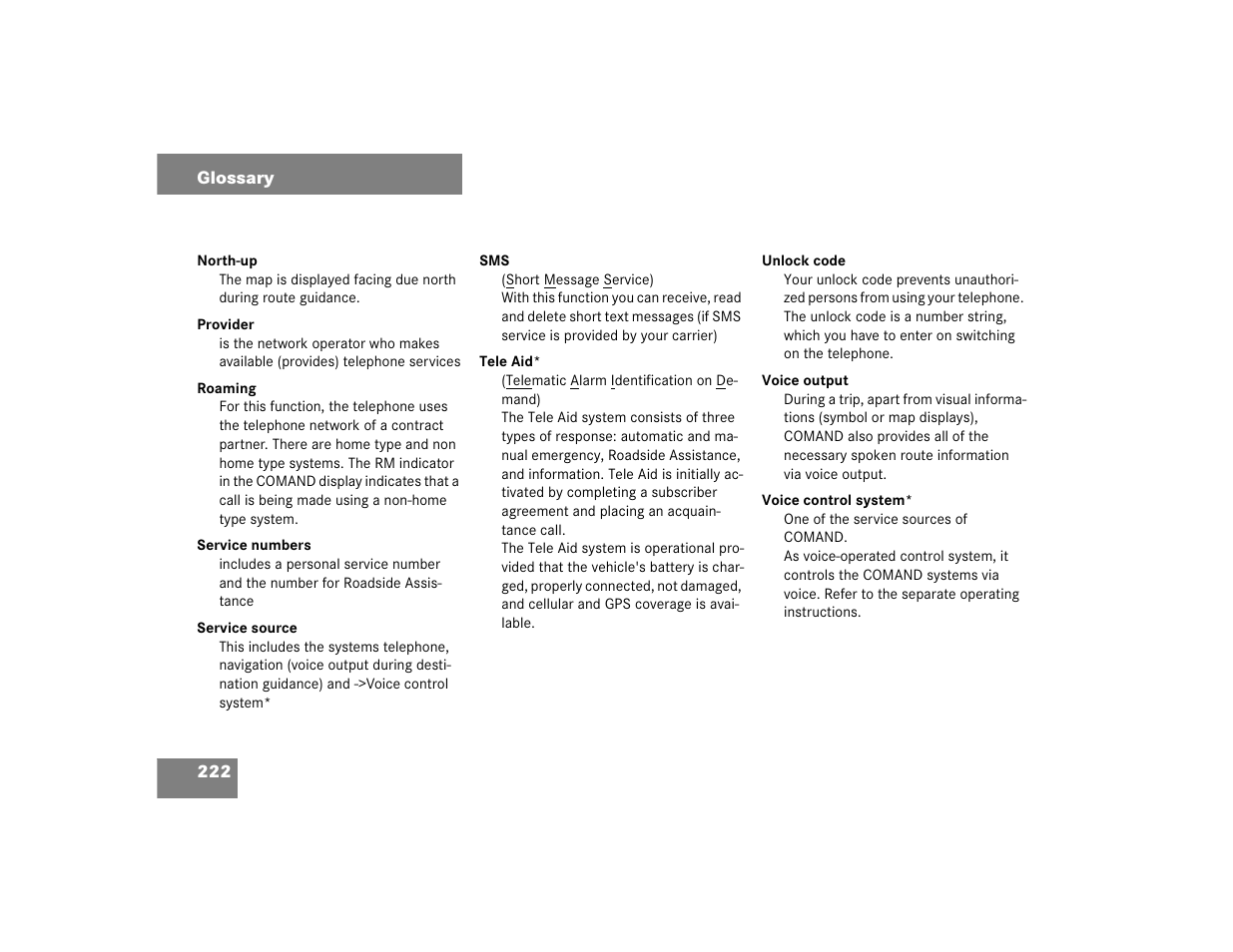 Mercedes-Benz SL-Class 2004 COMAND Manual User Manual | Page 231 / 242