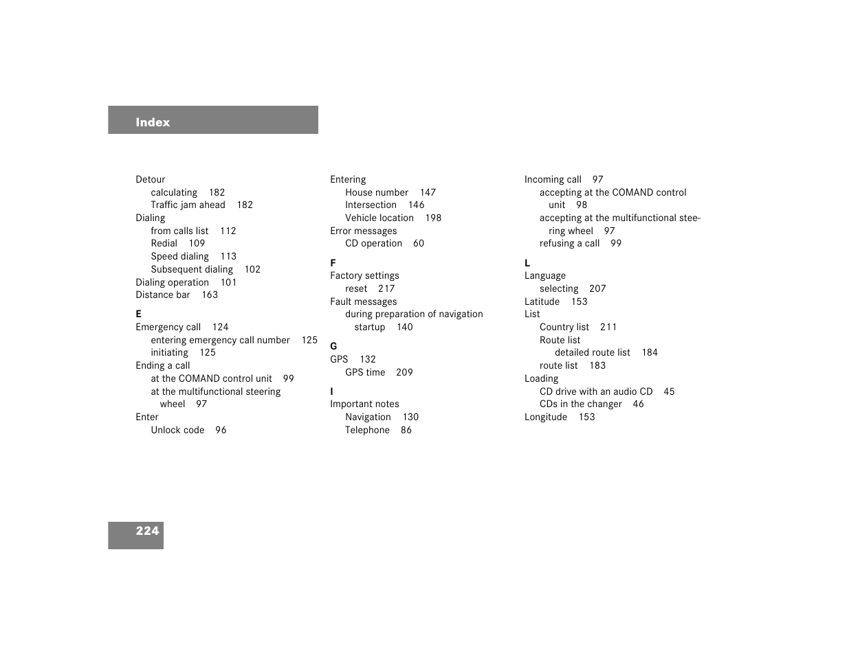 Mercedes-Benz SL-Class 2004 COMAND Manual User Manual | Page 233 / 242