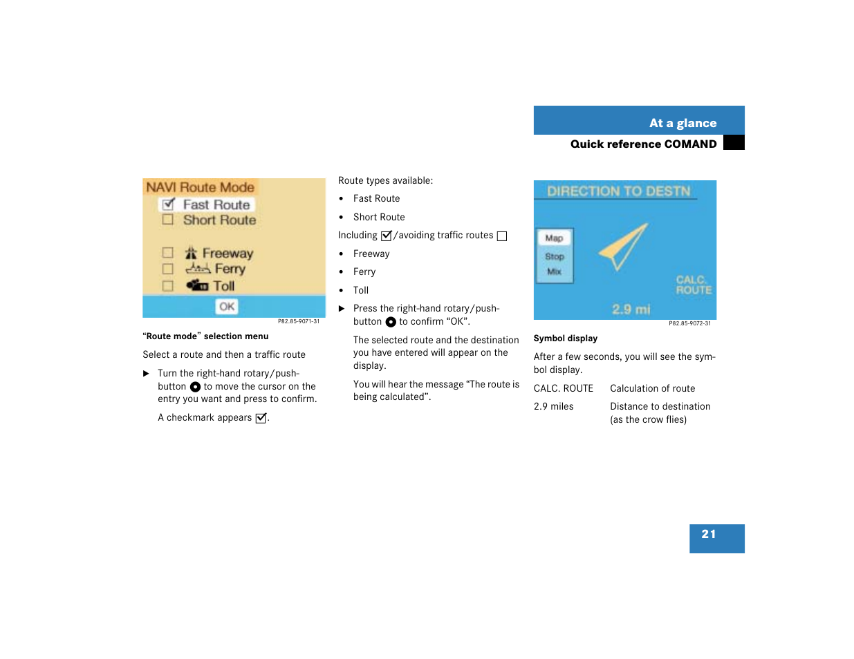 21 at a glance | Mercedes-Benz SL-Class 2004 COMAND Manual User Manual | Page 30 / 242
