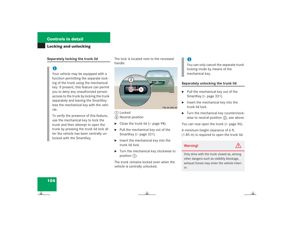 Mercedes-Benz CL-Class 2004 Owners Manual User Manual | Page 105 / 418
