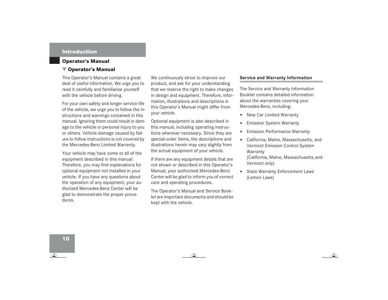 Mercedes-Benz CL-Class 2004 Owners Manual User Manual | Page 11 / 418