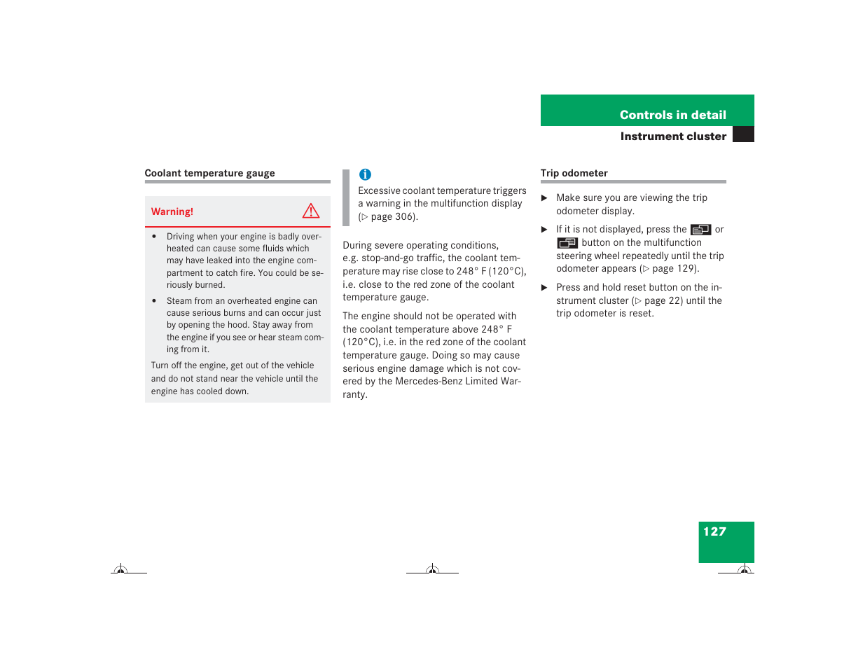 Mercedes-Benz CL-Class 2004 Owners Manual User Manual | Page 128 / 418