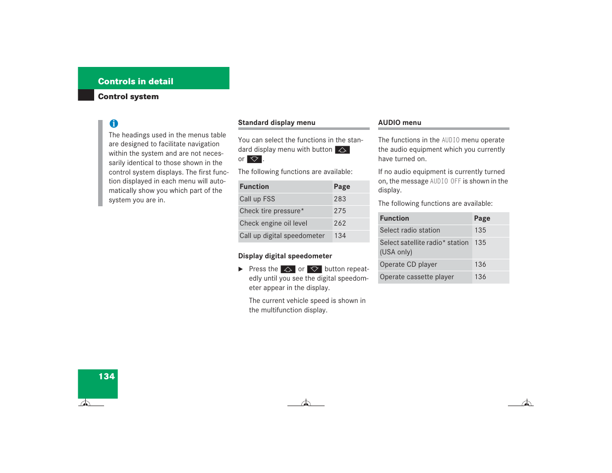 Mercedes-Benz CL-Class 2004 Owners Manual User Manual | Page 135 / 418