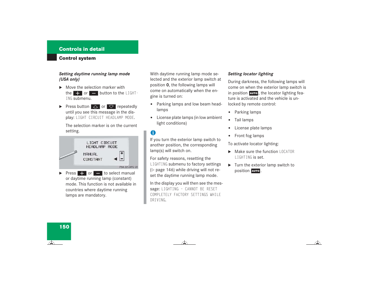 Mercedes-Benz CL-Class 2004 Owners Manual User Manual | Page 151 / 418