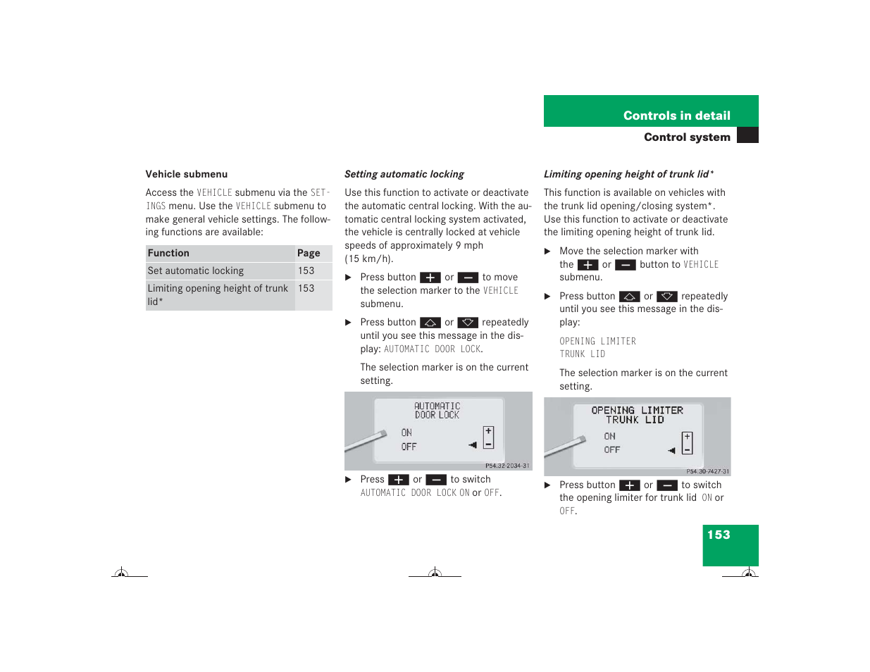 Mercedes-Benz CL-Class 2004 Owners Manual User Manual | Page 154 / 418