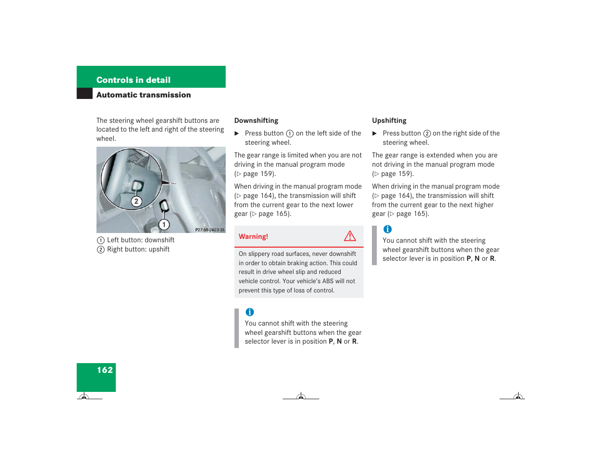 Mercedes-Benz CL-Class 2004 Owners Manual User Manual | Page 163 / 418
