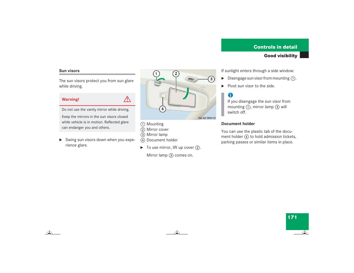 Mercedes-Benz CL-Class 2004 Owners Manual User Manual | Page 172 / 418