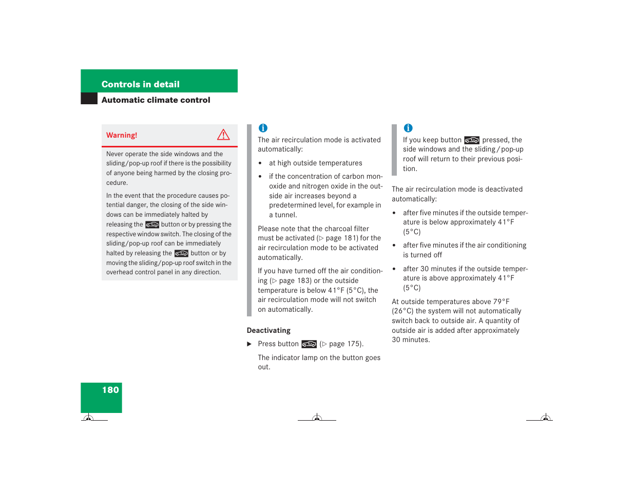 Mercedes-Benz CL-Class 2004 Owners Manual User Manual | Page 181 / 418