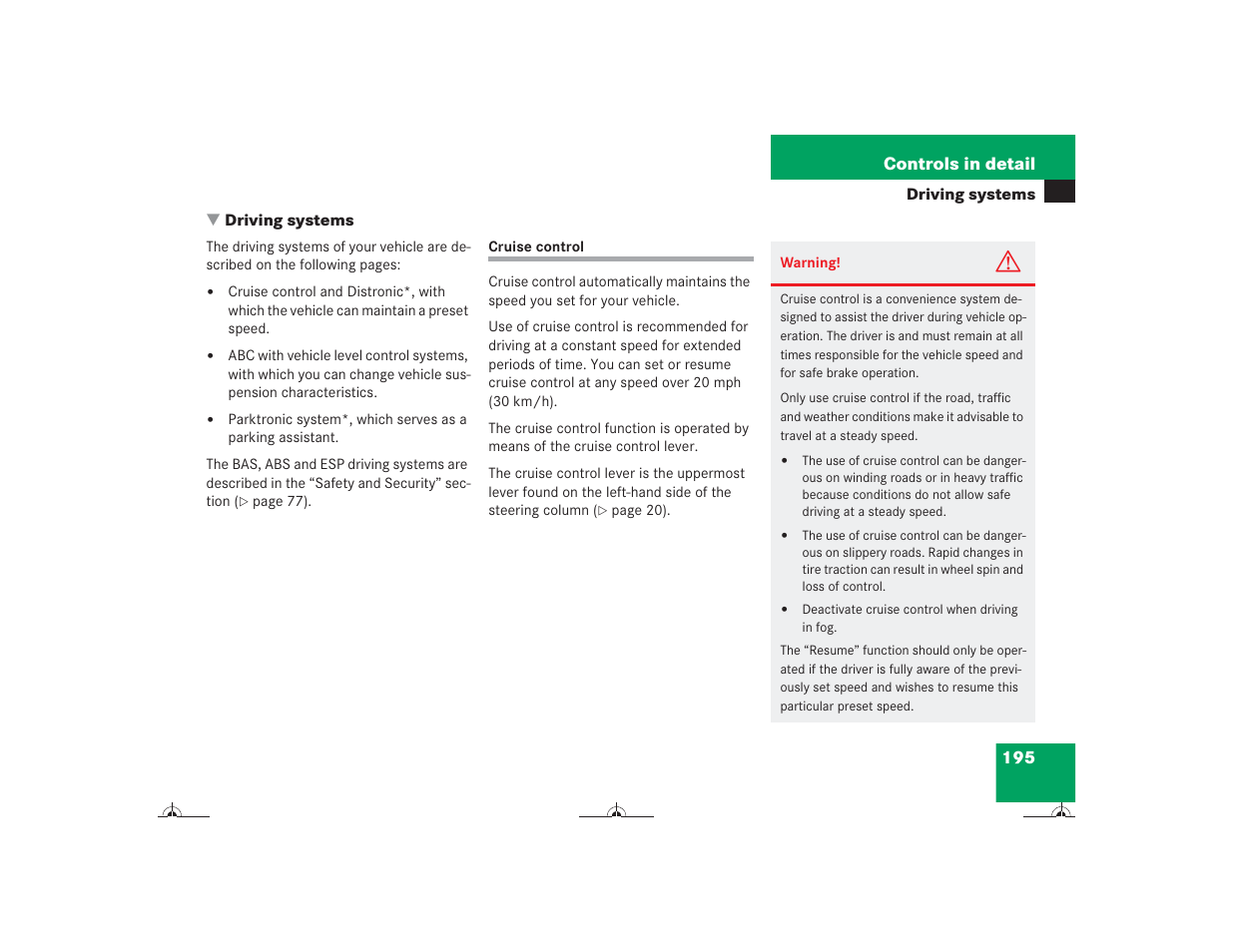 Mercedes-Benz CL-Class 2004 Owners Manual User Manual | Page 196 / 418