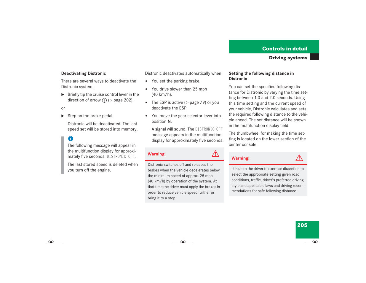 Mercedes-Benz CL-Class 2004 Owners Manual User Manual | Page 206 / 418