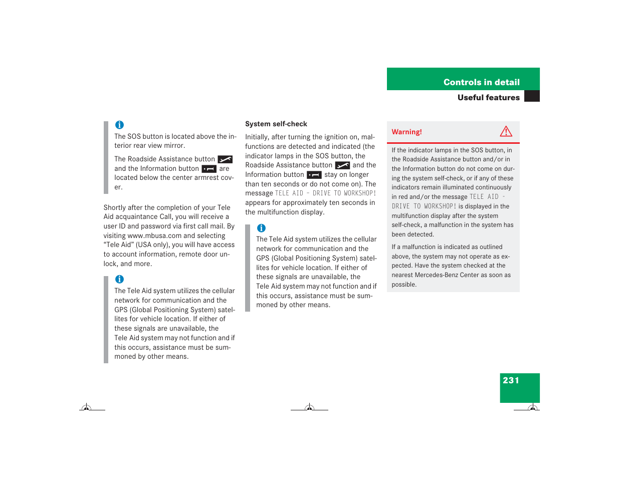 Mercedes-Benz CL-Class 2004 Owners Manual User Manual | Page 232 / 418