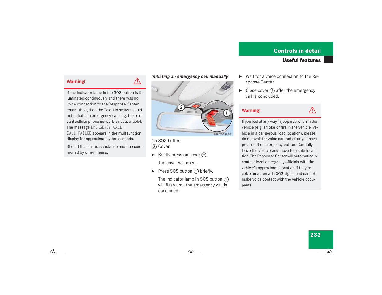 Mercedes-Benz CL-Class 2004 Owners Manual User Manual | Page 234 / 418