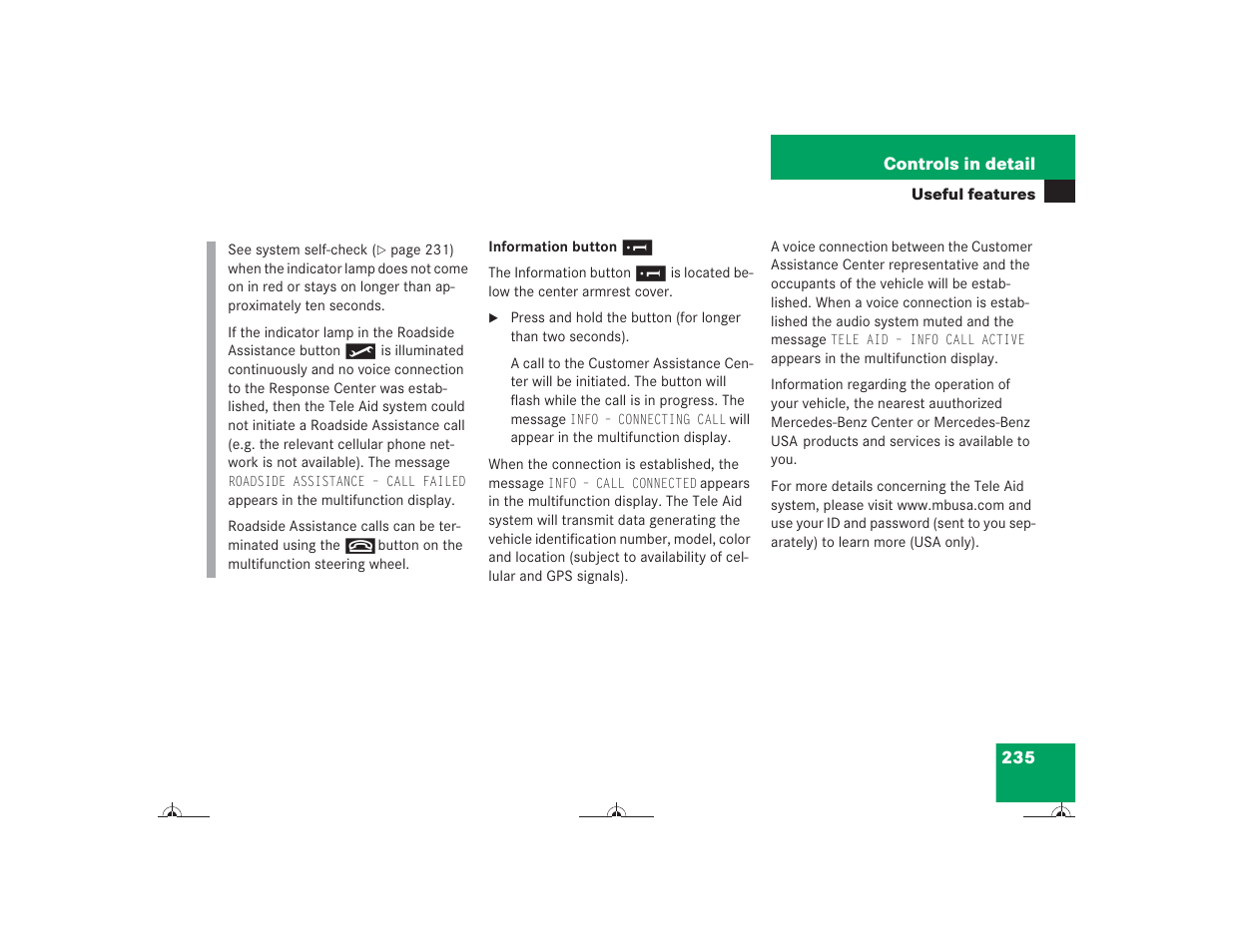 Mercedes-Benz CL-Class 2004 Owners Manual User Manual | Page 236 / 418