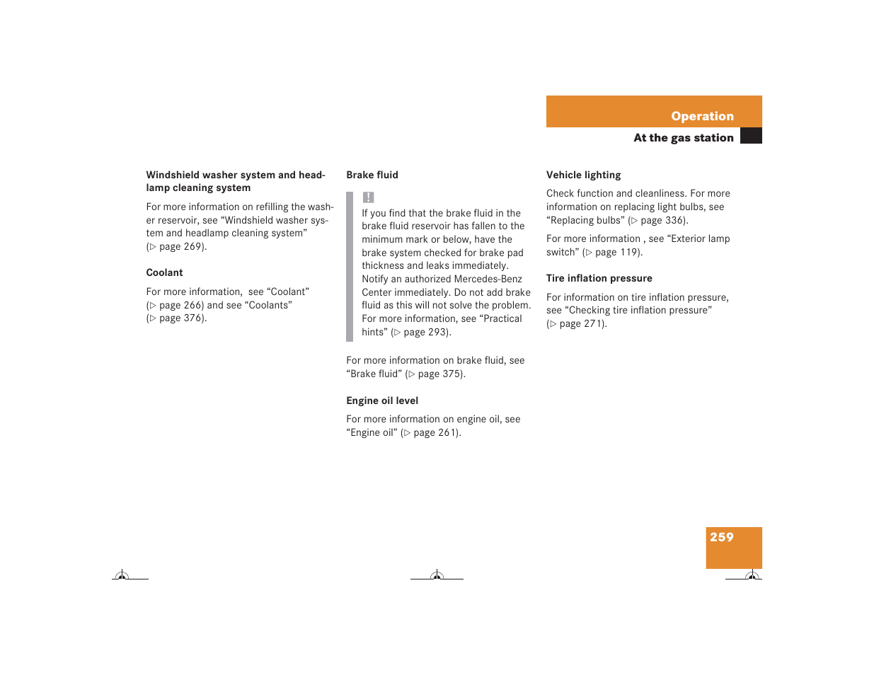 Mercedes-Benz CL-Class 2004 Owners Manual User Manual | Page 260 / 418